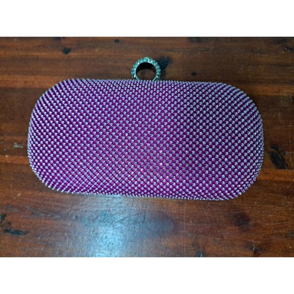 Wom Handbag Crystal Clutch Studded Pink Fuschia Purse Evening Holiday Bag - Picture 4 of 14